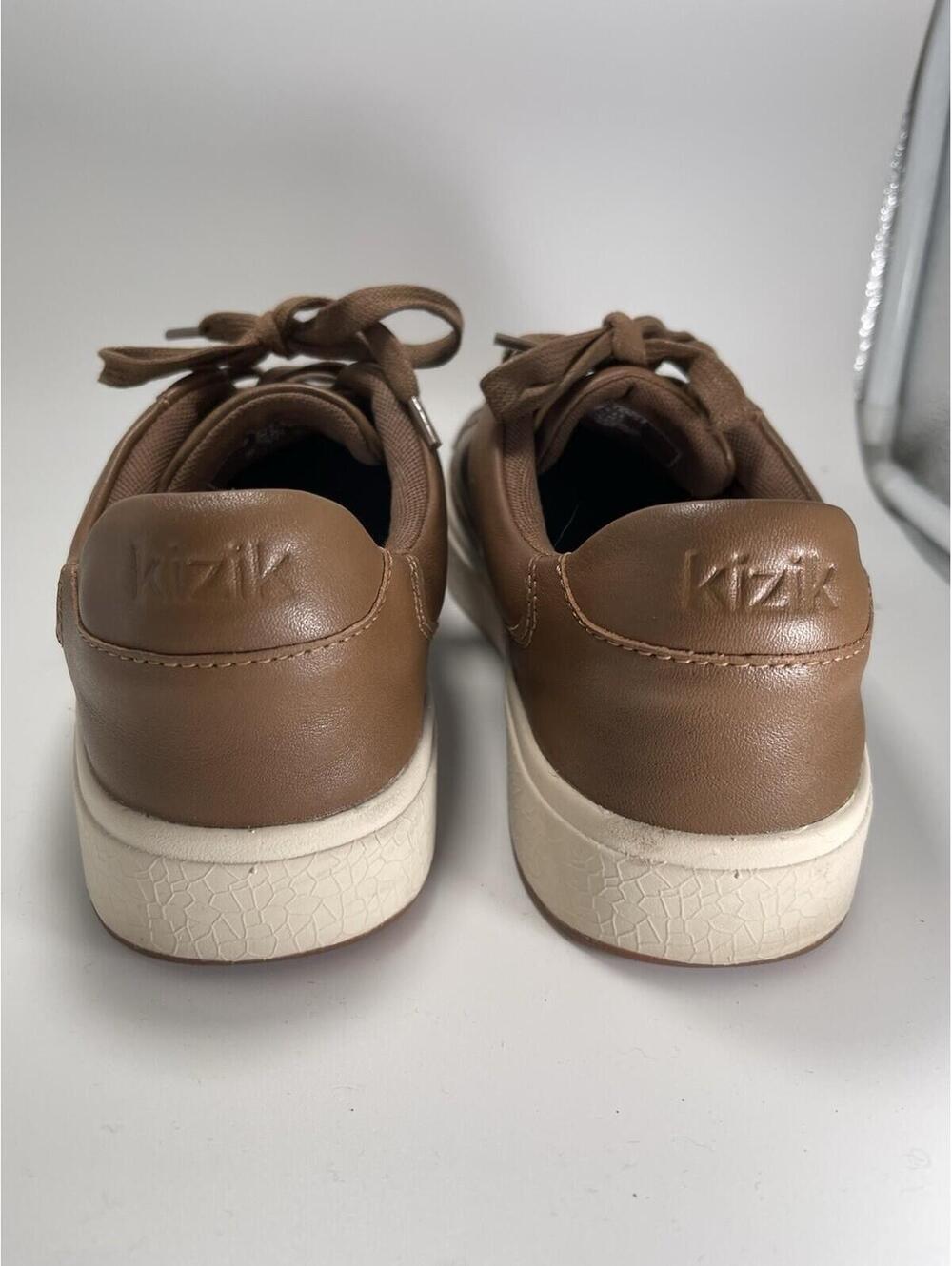 Kizik Vegas Cognac Brown Leather Hands Free Lace Sneaker Loafers Men’s 7.5 Wms 9 - Picture 6 of 7